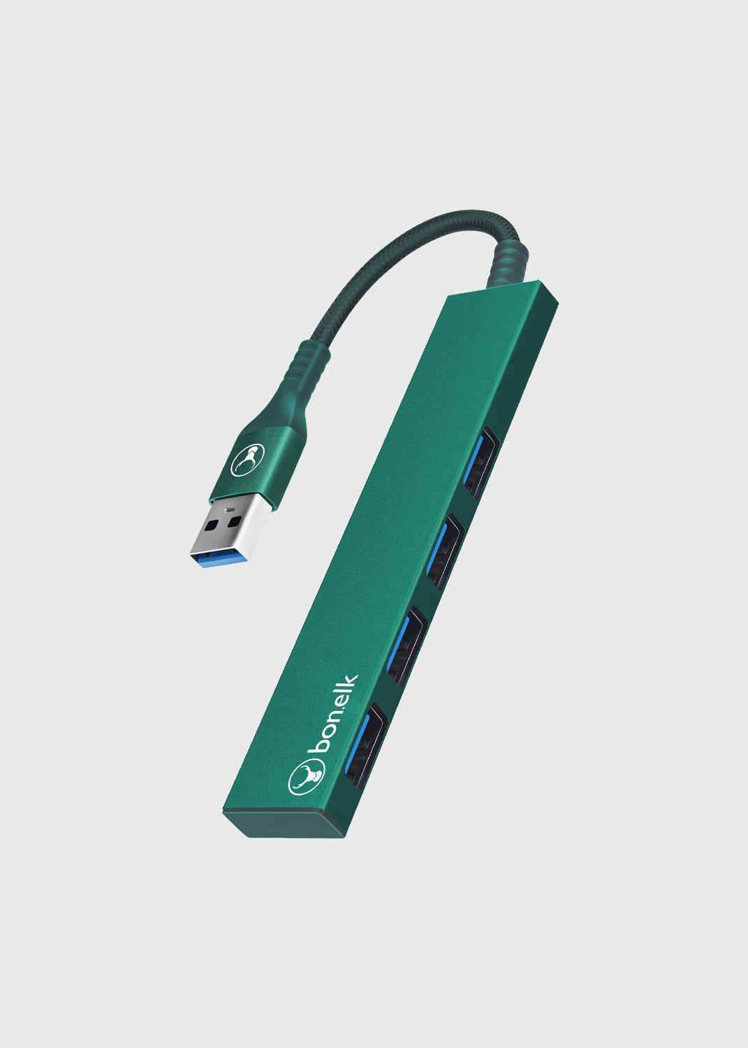Long-Life USB-A to 4 Port USB 3.0 Slim Hub - Green