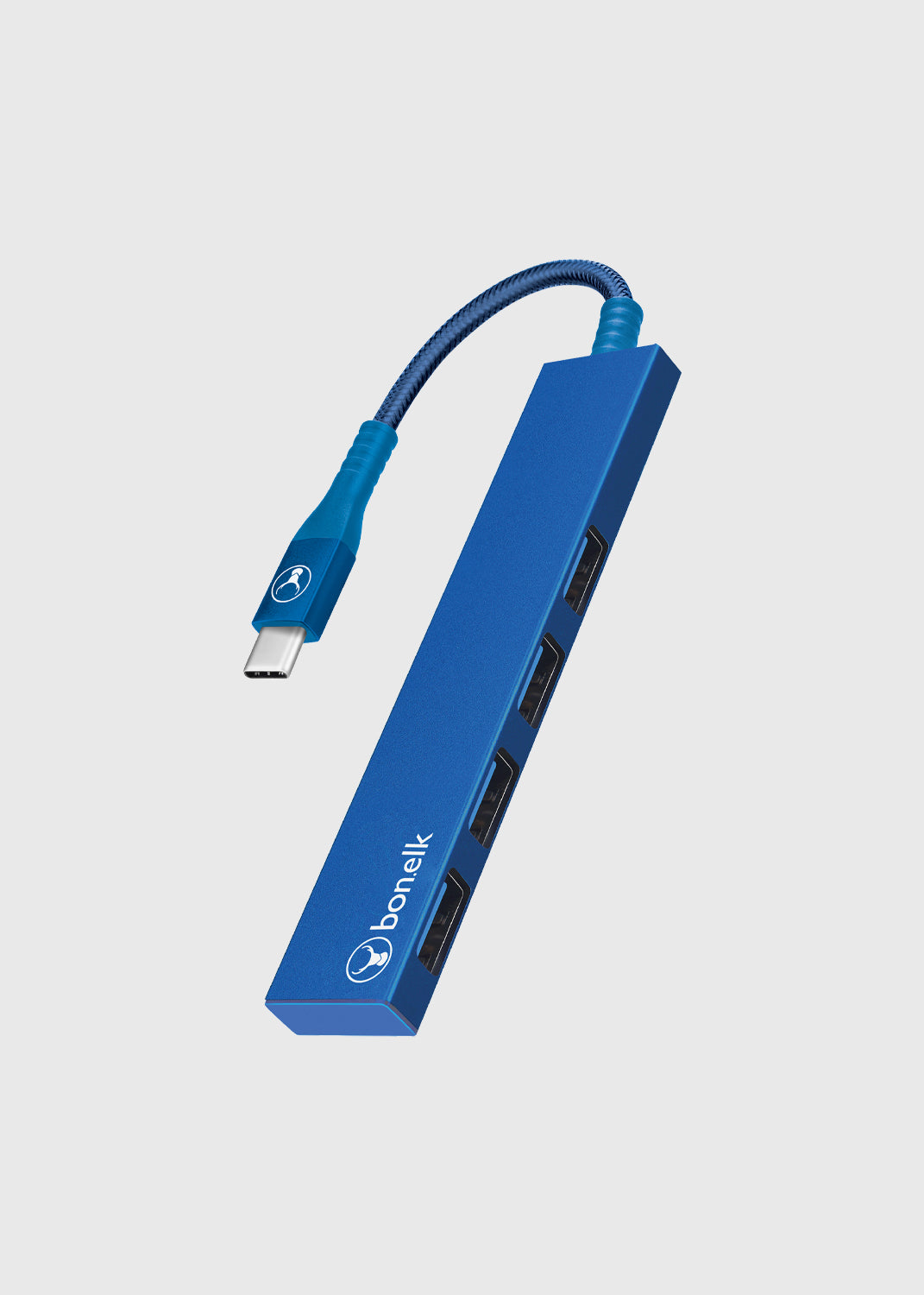 Long-Life USB-C to 4 Port USB 3.0 Slim Hub - Blue