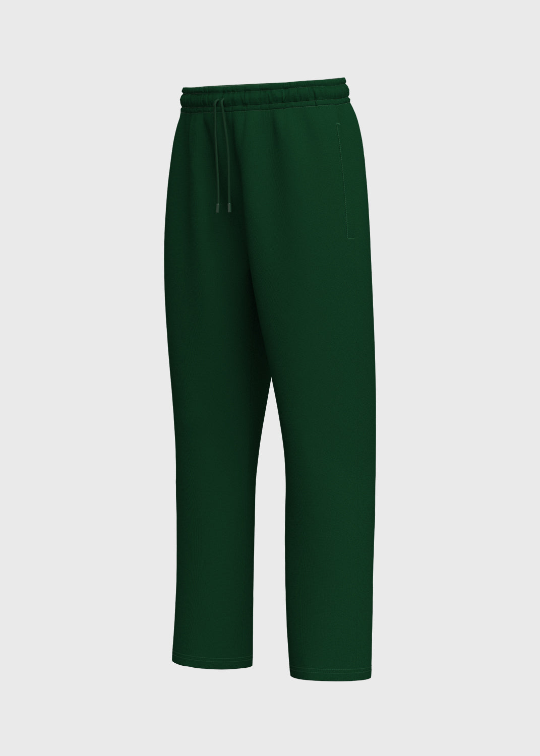 Fleece Pant Straight Hem - Pine Green
