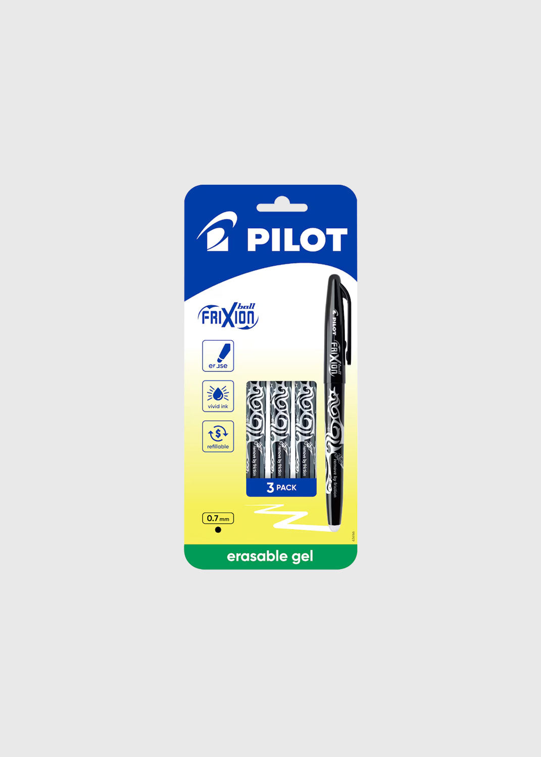 FriXion Ball Erasable Gel 0.7 - Black 3 Pack