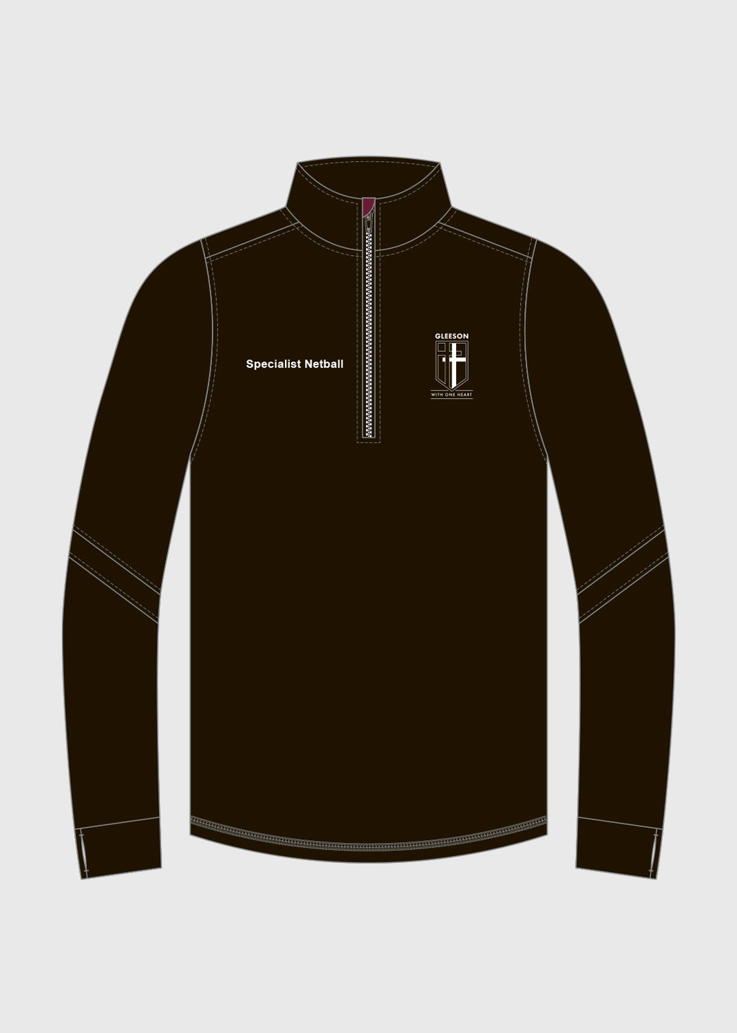 Male - Student Netball 1/4 Zip Top
