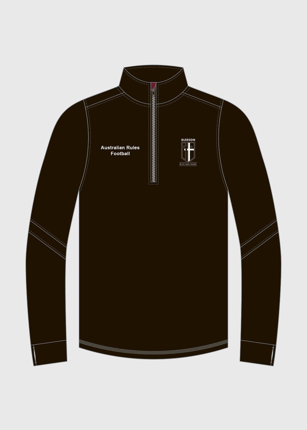 Female - Student AFL 1/4 Zip Top - Black