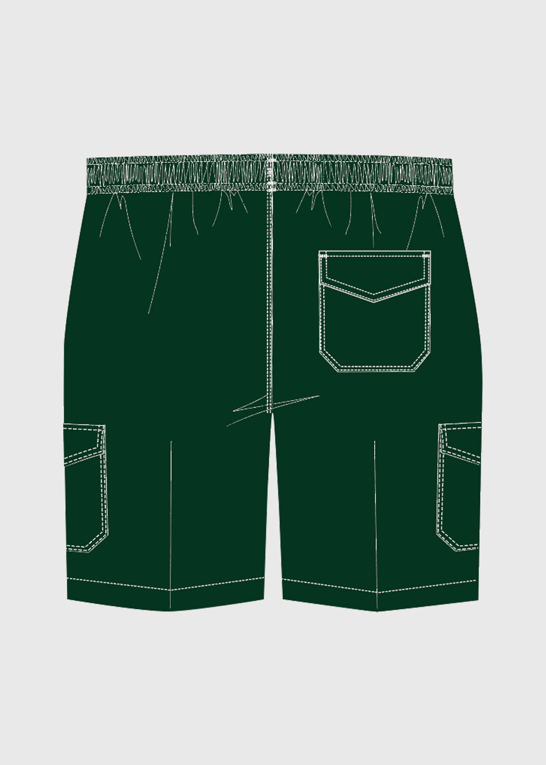 .edu Essentials Short Formal Boys Full Elastic Cargo Kale Gre