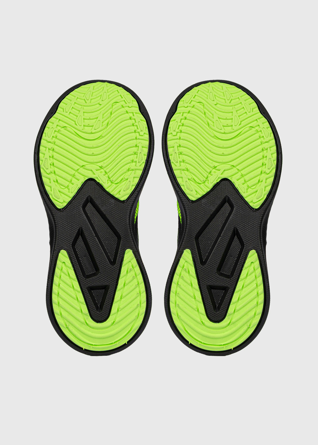 Kaleido Youth Velcro Running Shoes – Black/Lime