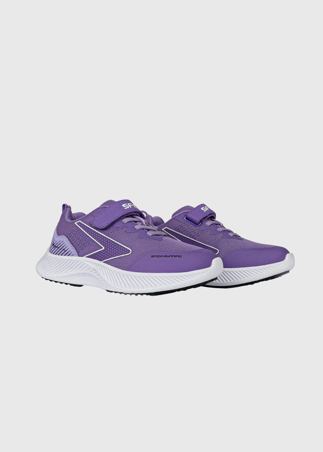 Kaleido Youth Velcro Running Shoes – Purple