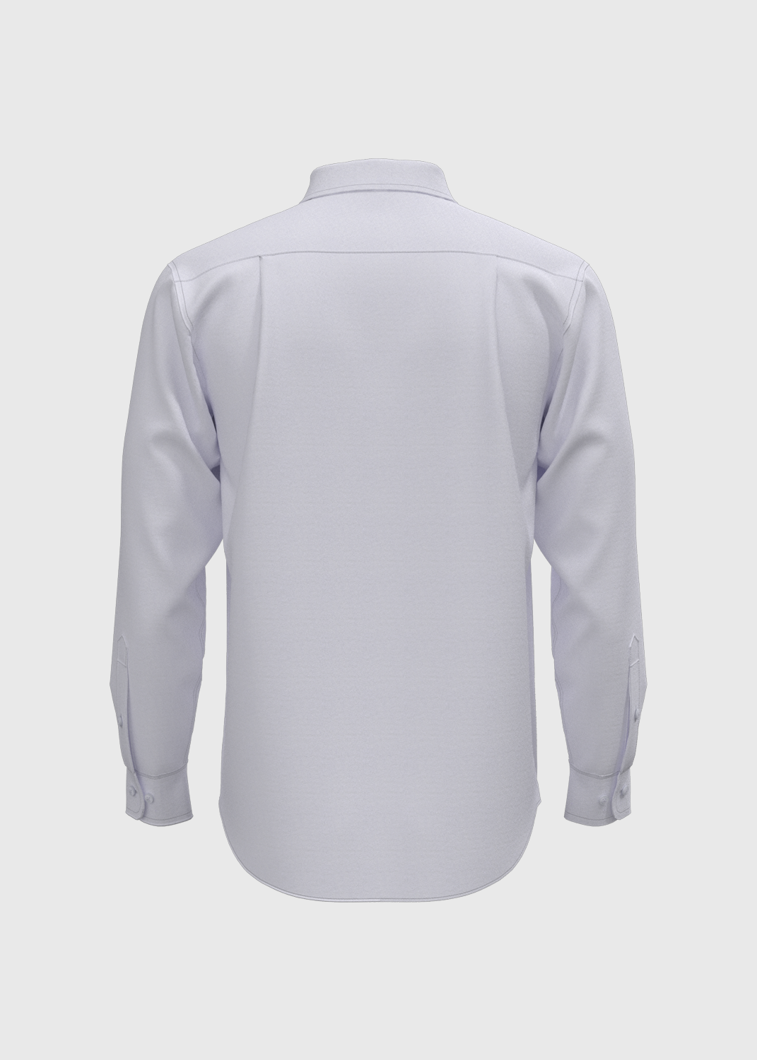 L/S Shirt with Stand Collar - White