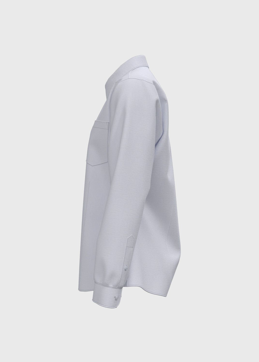 L/S Blouse with Stand Collar - White