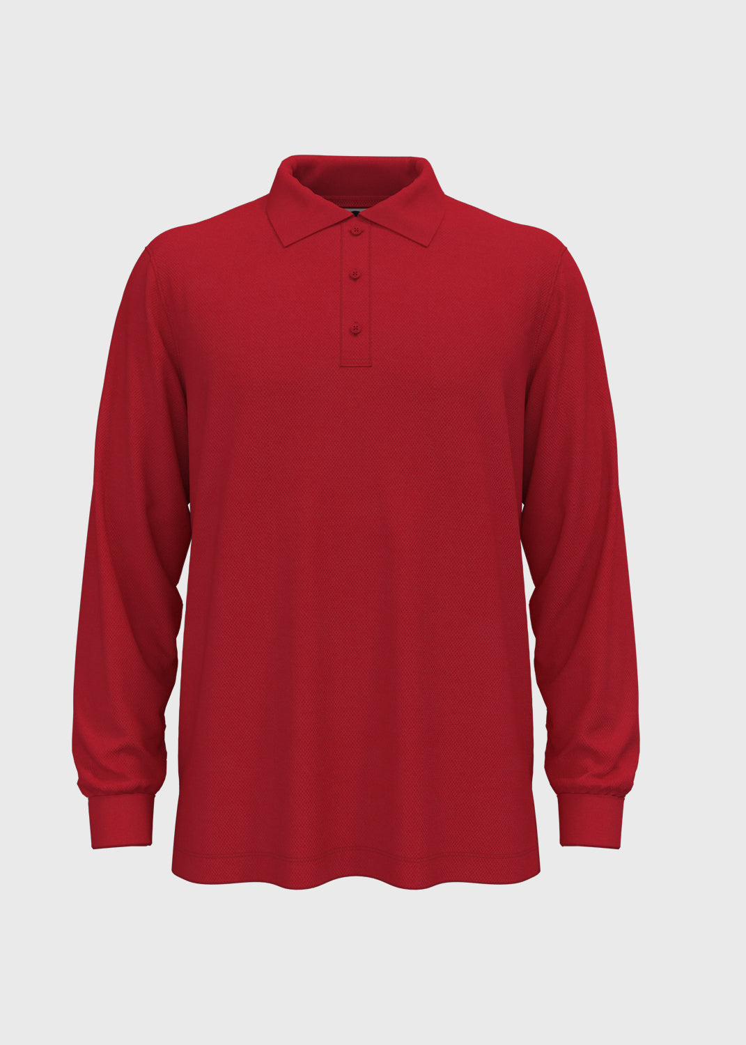 Long Sleeve Polo - Tomato Red