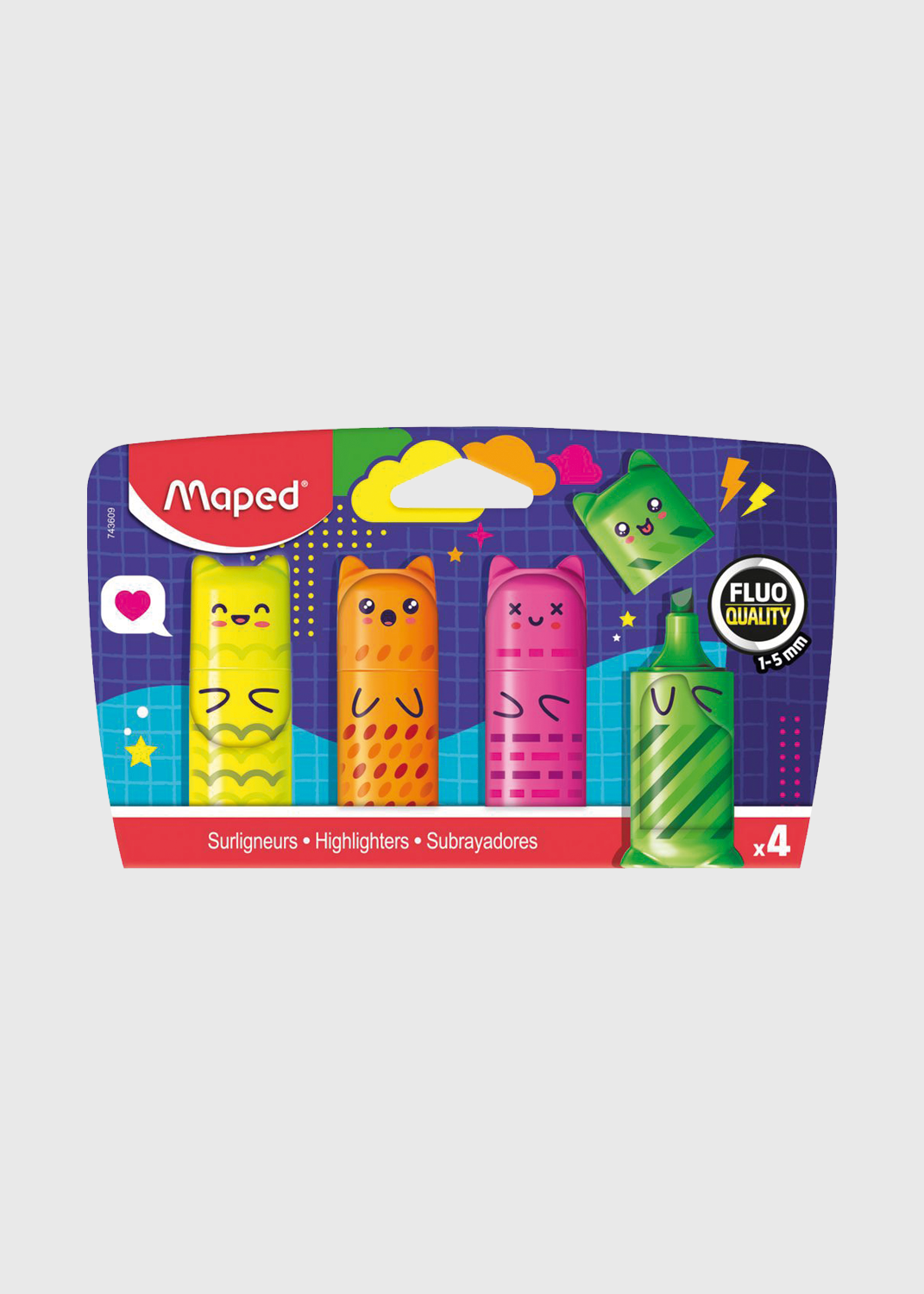 Mini Highlighters - Fluro - 4 Pack