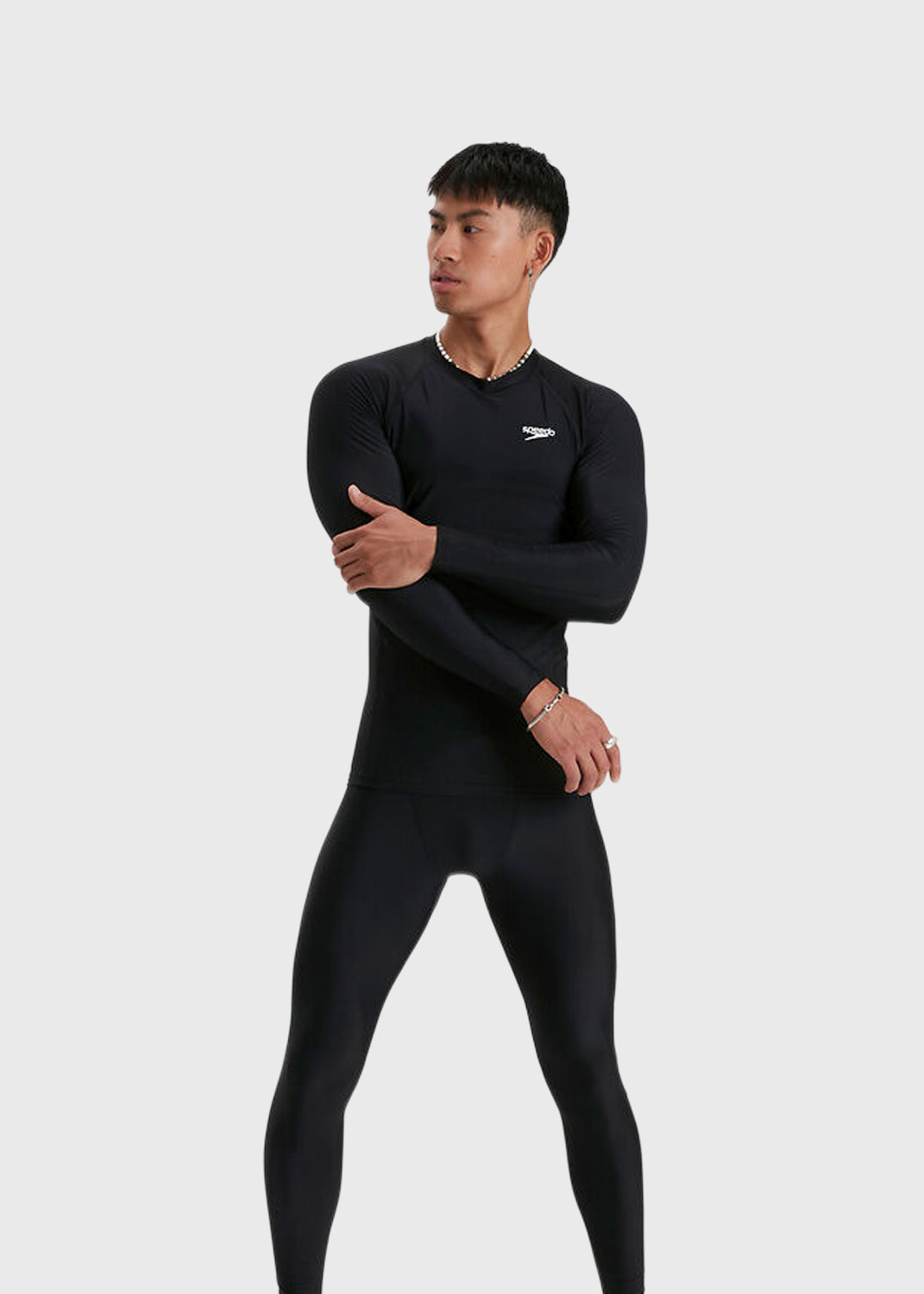 Men's Essential LS Rash Top - Black