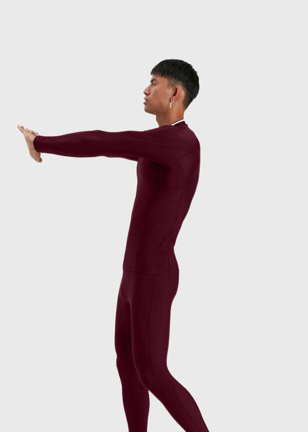 Men's Essential LS Rash Top - Maroon