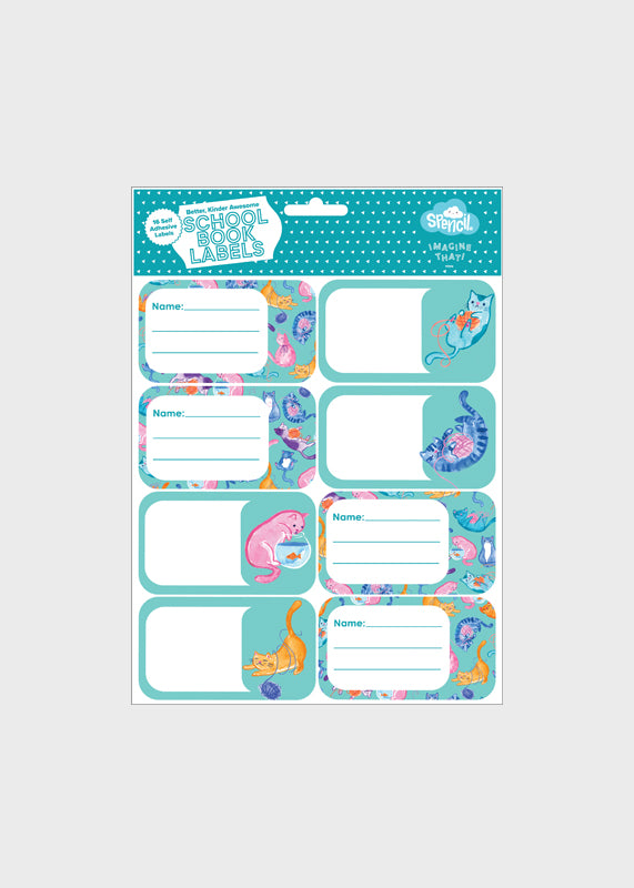 Book Labels - Crazy Cats