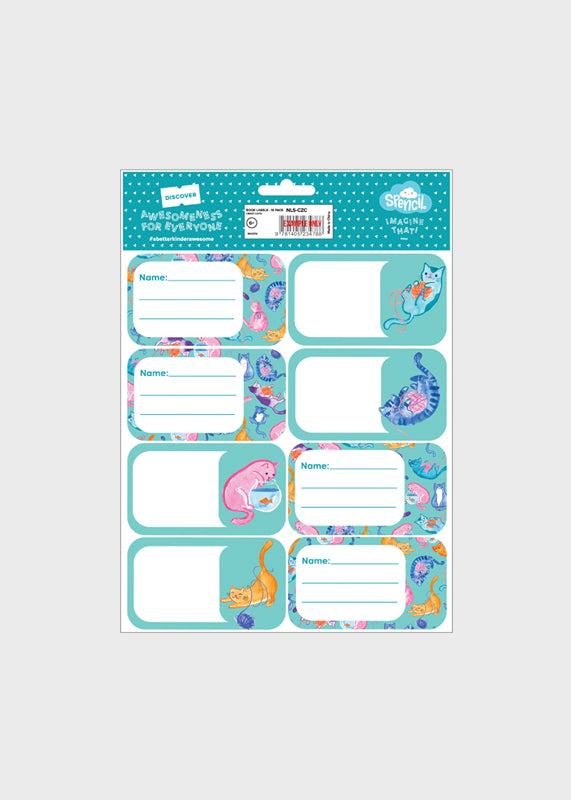 Book Labels - Crazy Cats