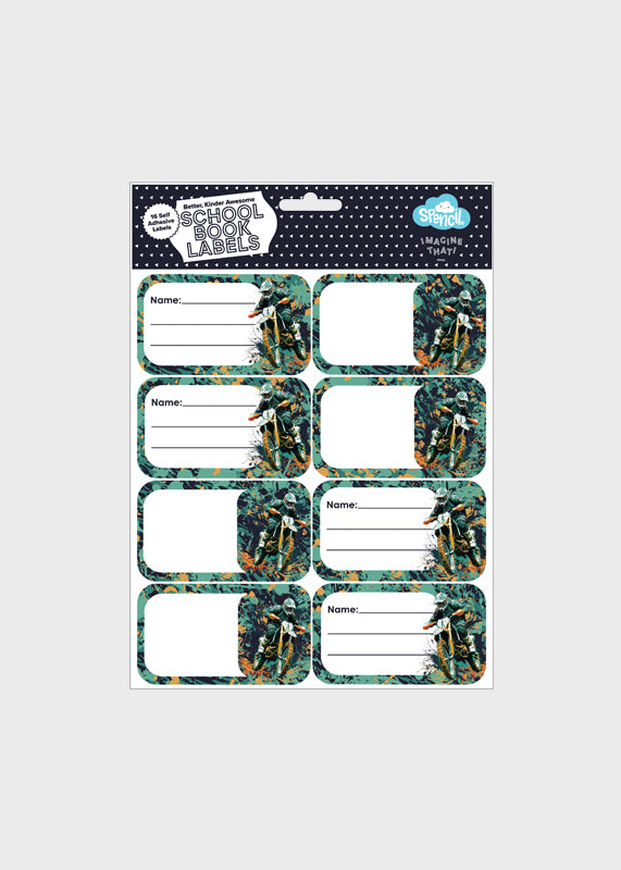 Book Labels - Moto Camo Trax