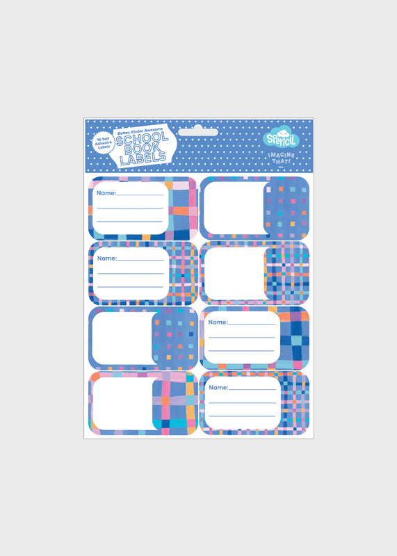 Book Labels - Pastel Plaid