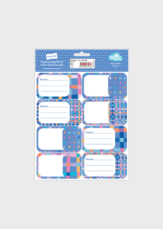 Book Labels - Pastel Plaid
