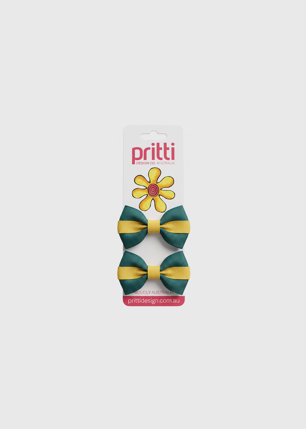 Grosgrain Hair Bows Gold Holly