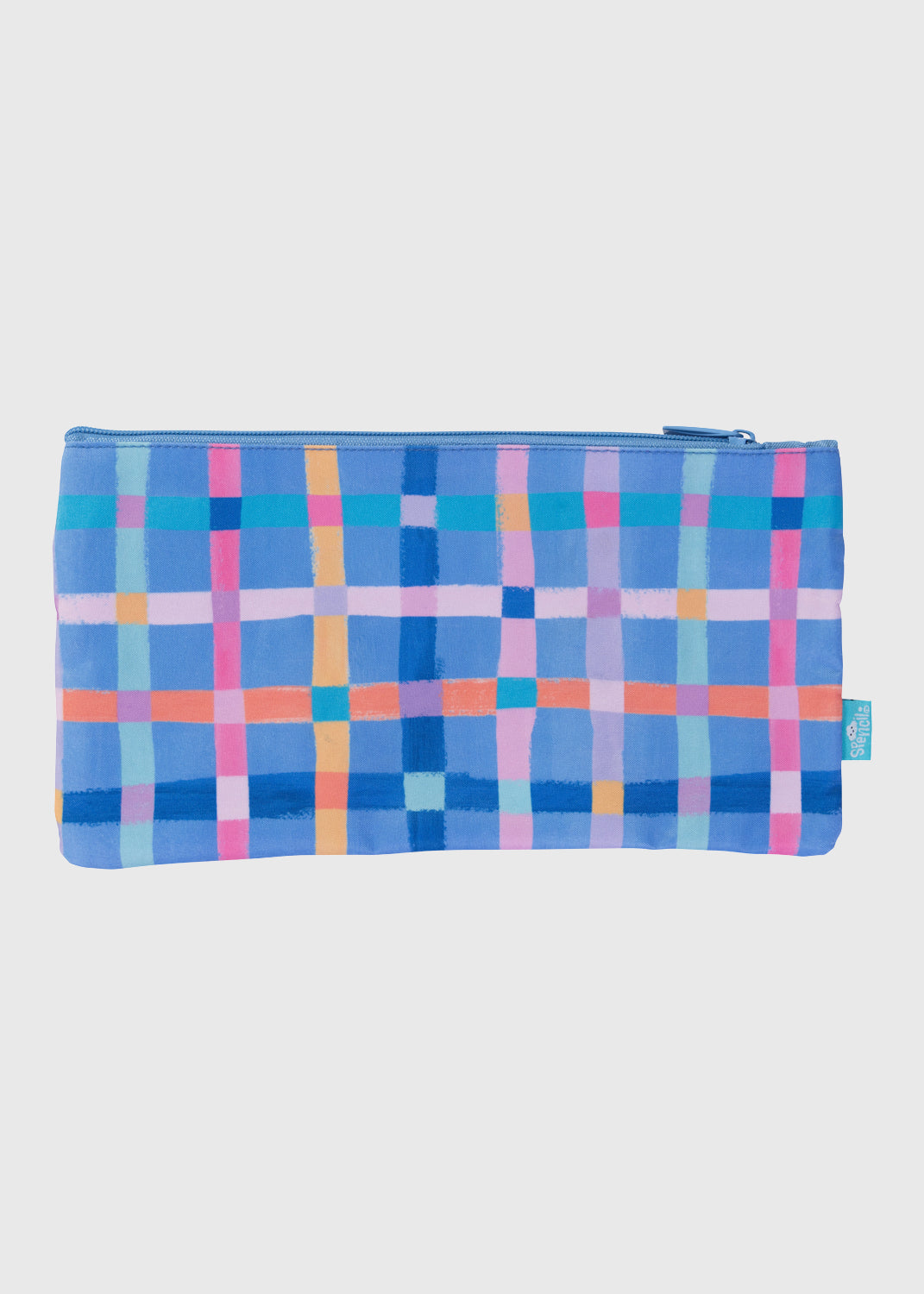 Twin Zip Pencil Case - Pastel Plaid