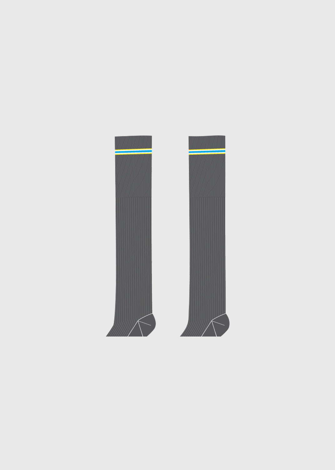 Sock Senior Knee High Grey