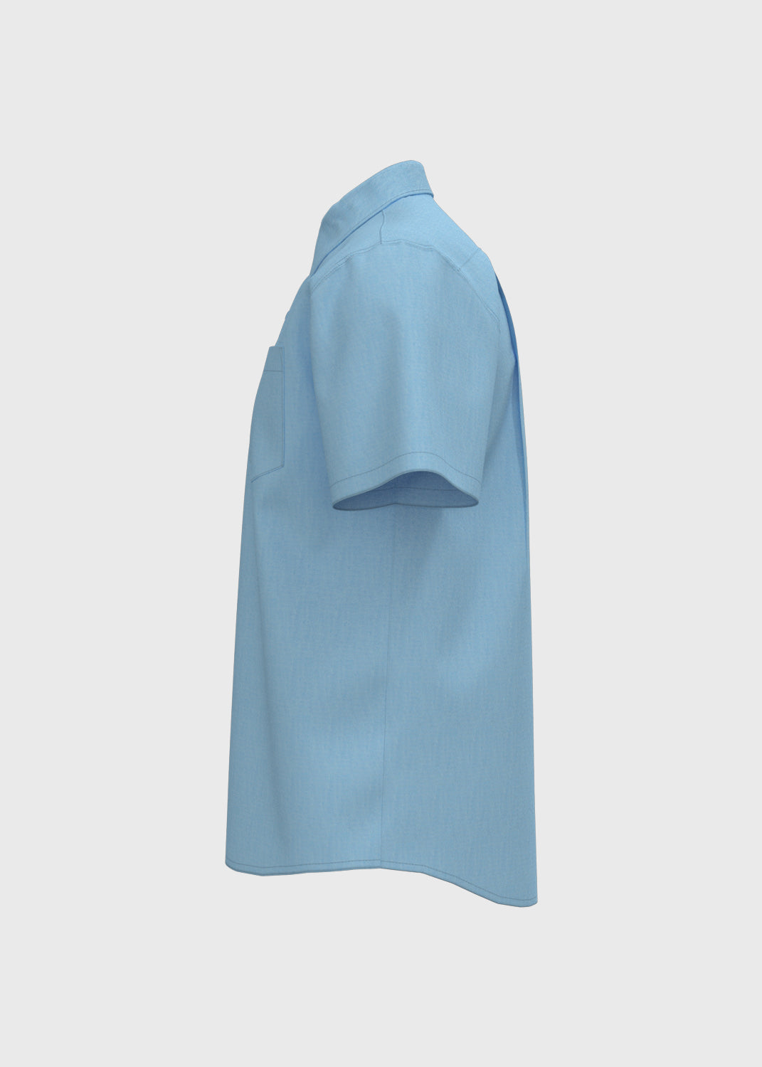 S/S Shirt with Stand Collar - Larimar Blue