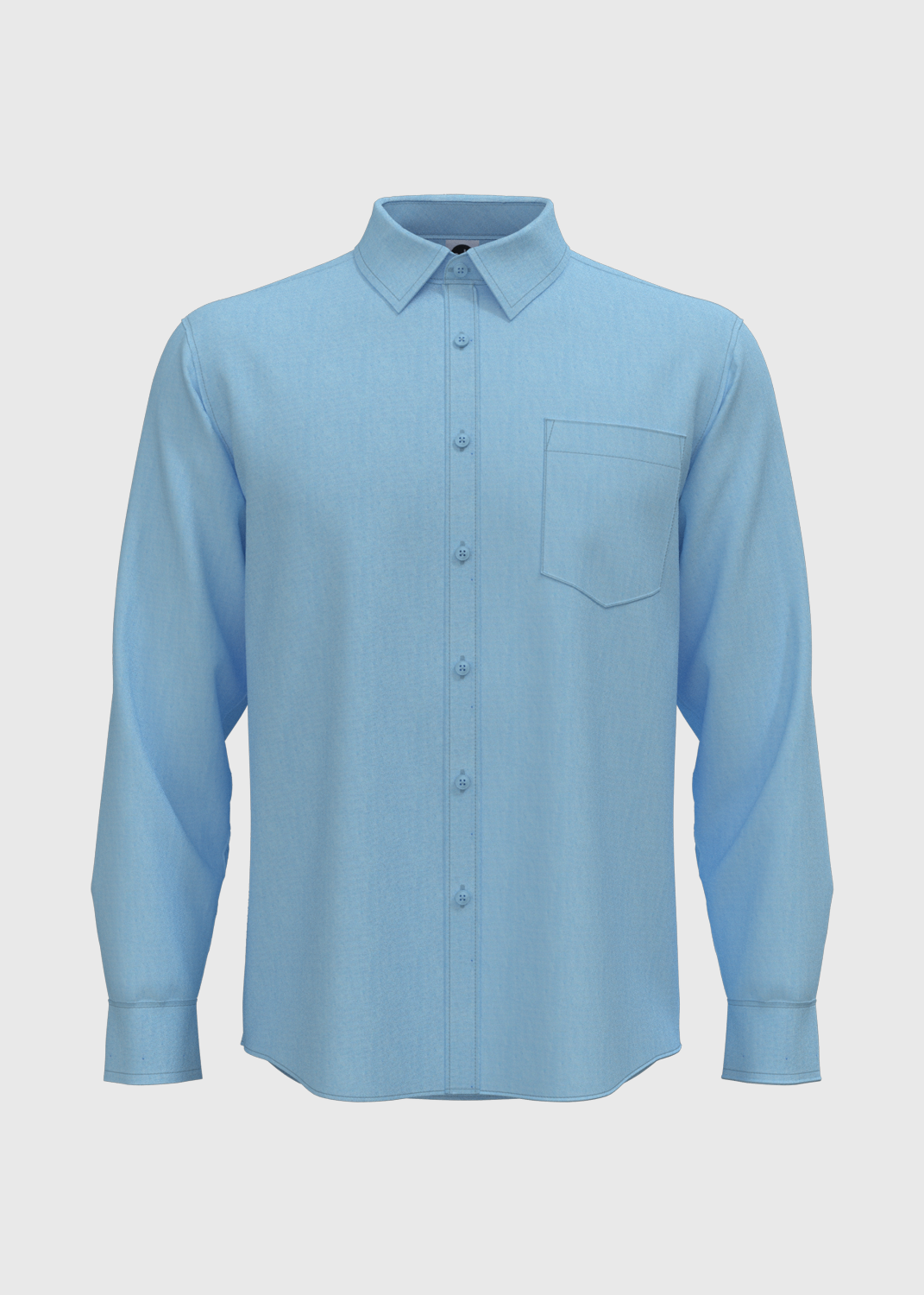 L/S Shirt with Stand Collar - Larimar Blue