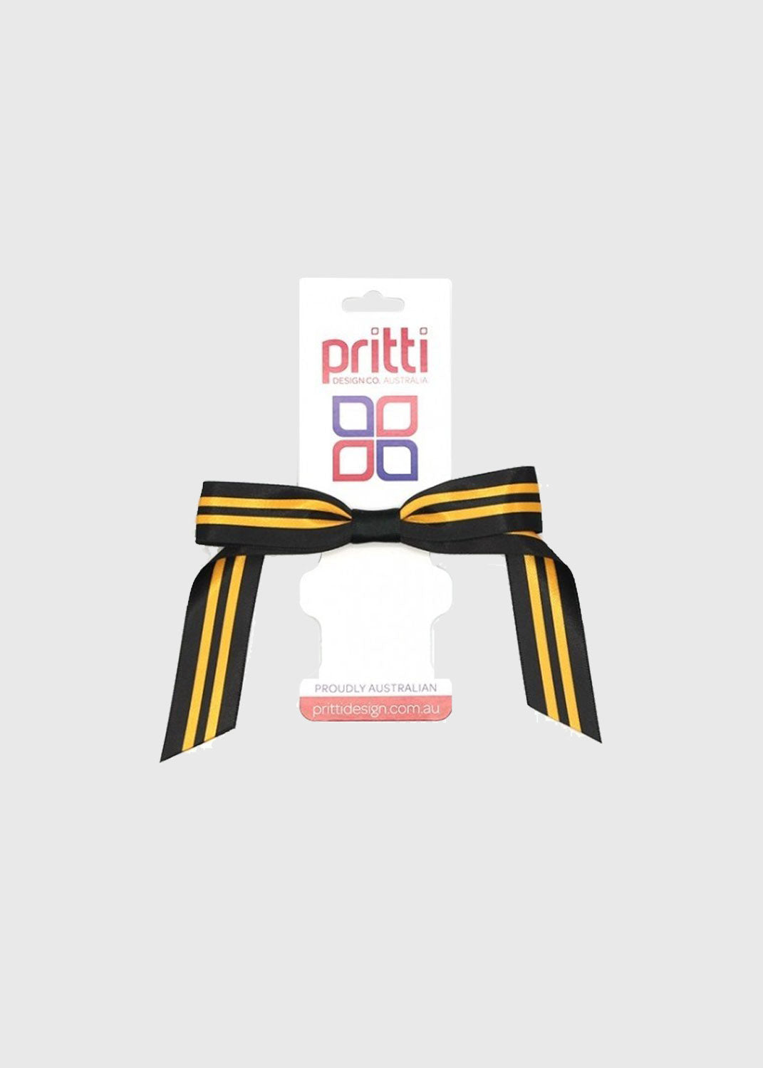 Black/Gold Striped Pony Bow