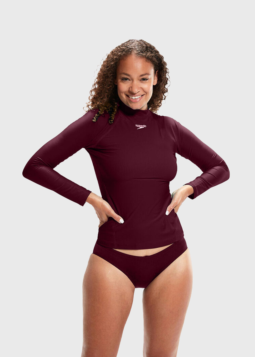 Women's LS Rash Top - Maroon