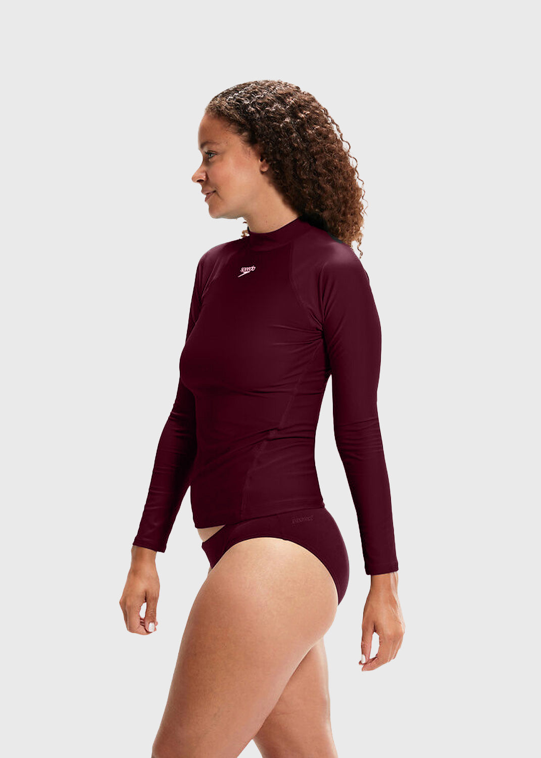 Women's LS Rash Top - Maroon