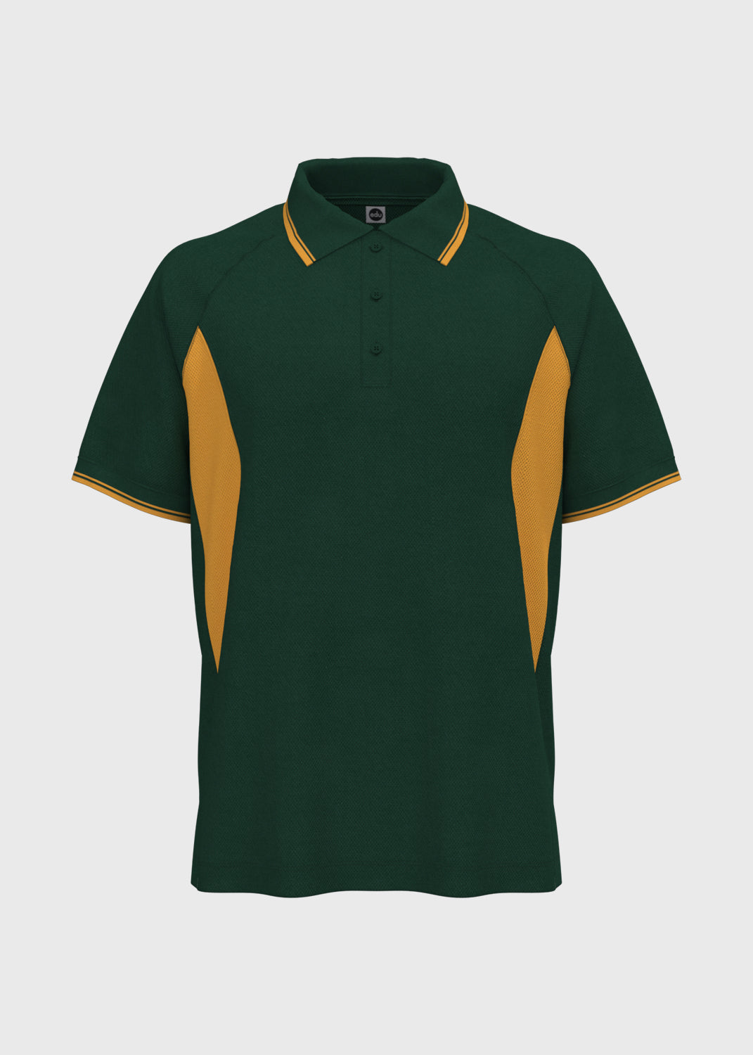 Contrast Panel Polo - Kale Green/Gold