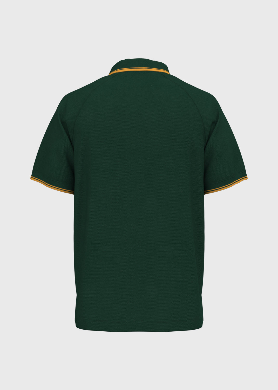 Contrast Panel Polo - Kale Green/Gold