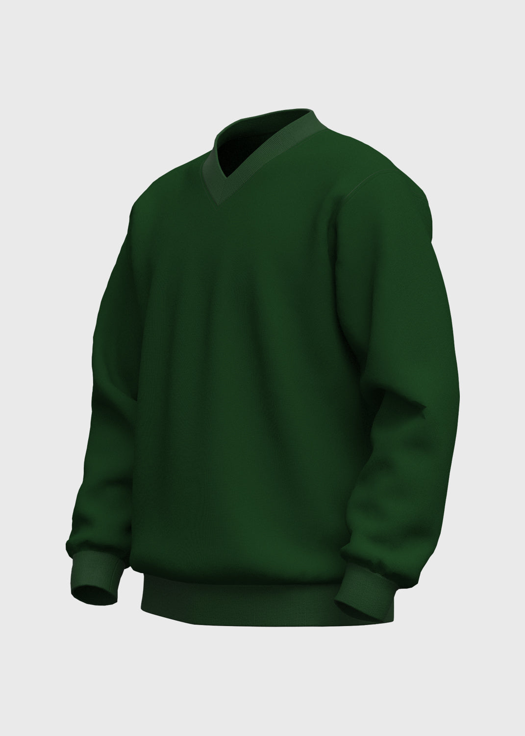 Fleece Jumper Set in V Neck - Pine Green