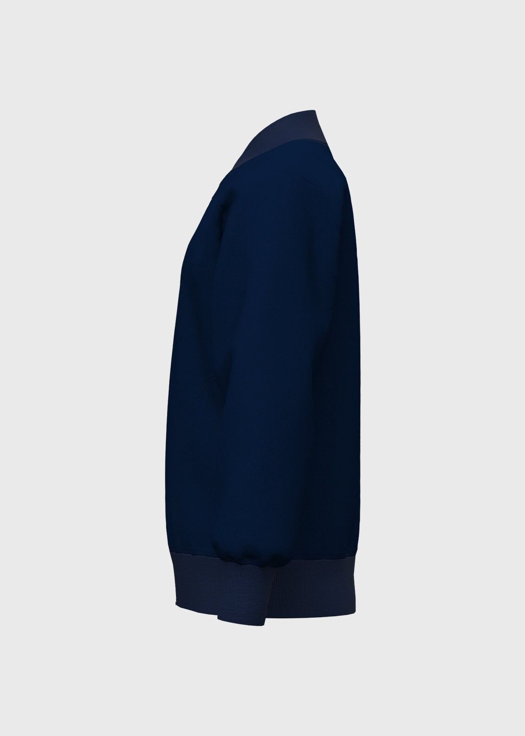 Jacket Fleece Set In Sleeve w Rib - Midnight