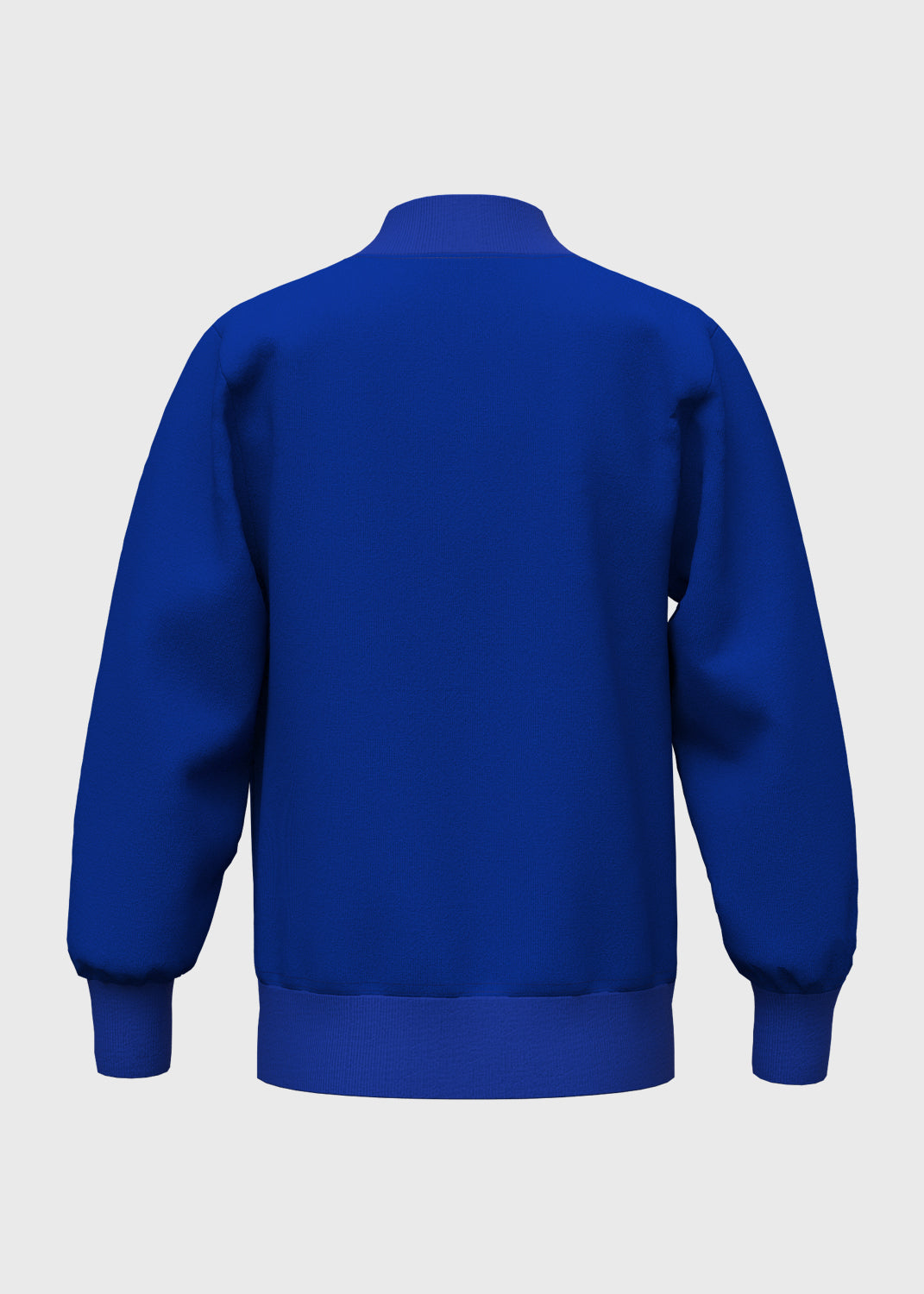 Jacket Fleece Set In Sleeve w Rib - Ultramarin